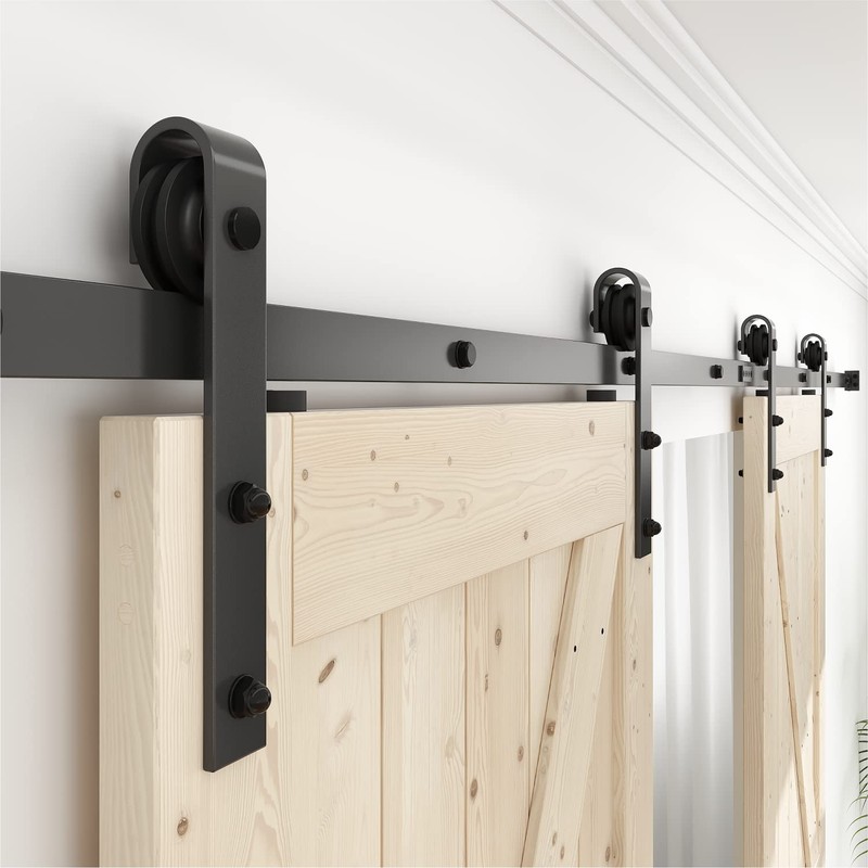 WINSOON 13FT Antique Double Sliding Barn Door Hardware Roller Track