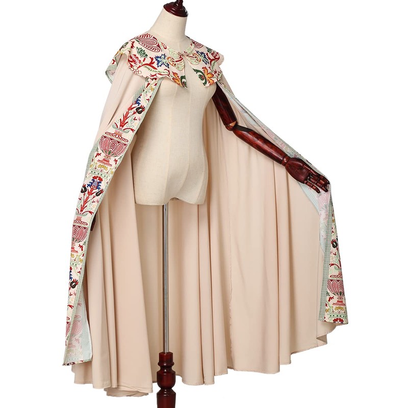 BLESSUME Priest Clergy Cape Coronation Print Costume Robe, beige