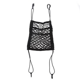 Riloer 3-Layer Car Net Bag Handbag Holder, Barrier from Back Seat Pet Children Black, Elastic and Foldable Car Mesh Organiser, Driver Storage Netting Pocket