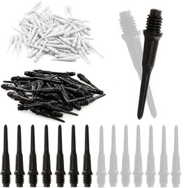 Pack of 100 Dart Tips, Plastic Premium Soft Dart Tips, Short Tip, 2BA Thread, Dart Tips, Soft Dart Replacement Tips, Particularly Stable and Durable, Made in China, Dart Accessories