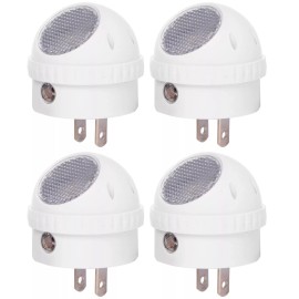 Projectpak Plug in Night Light with Cool White LED, 360° Rotation and Dusk to Dawn - 4 Pack