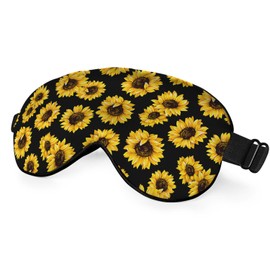 NOHSHE Sunflower Eye Mask Sleeping Mask Vintage Sunflowers Flower Yellow Black Sleep Masks Silky Soft Eye Cover for Women Men Shading Blindfold for Air Travel Sleeping