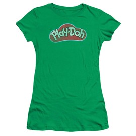 Trevco Play Doh Lid Juniors' Sheer Fitted T Shirt, Medium Kelly Green