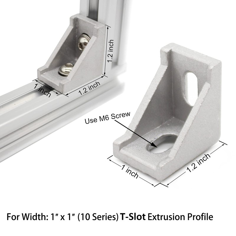 20Sets 10 Extrusion Brackets 1" x 1" 1010 Series Aluminum