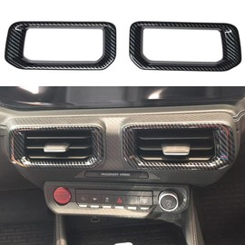 AOKIO Compatible with 2024 2025 Ford Mustang Accessories Dashboard Middle Air Vent Outlet Frame Cover Trim (Carbon Fiber Style)