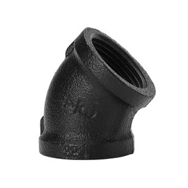 3/4" Black Pipe Fittings 45 Degree Elbow - Home Expert 4 Pack Malleable Cast Iron Elbow 45 Degree Threaded Pipe Fittings for Industrial Pipe Shelves Bracket, Vintage Industrial Pipe Furniture