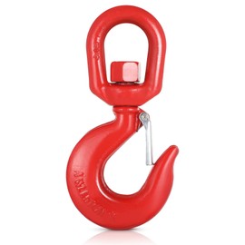 3 Ton Swivel Lifting Hook 3/4" Trade, Heavy Duty Rigging Swivel Hook with Safety Latch, G80 Crane Round Rotating Hook Hoist Swivel Eye Sling Hook, 6610 lbs Working Load Limit