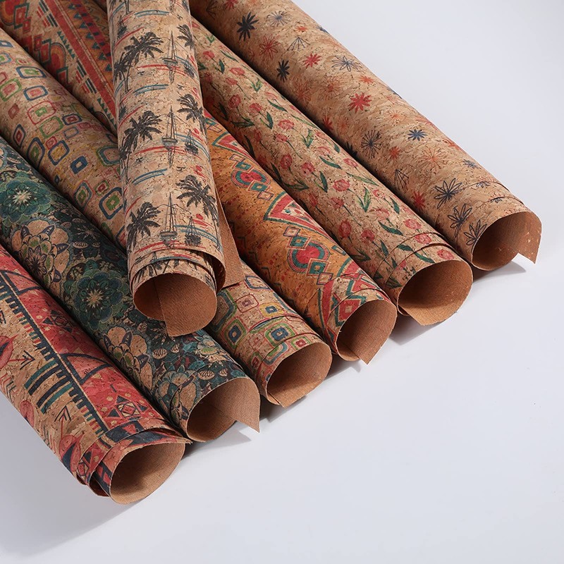 PHBSF Natural Oak Bark Cork Leather Fabric, 100cm*137cm, 0.5mm Thick,