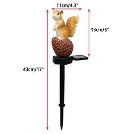 Solar Lights Outdoor Waterproof Decorative,2 Pieces Squirrel Decor,16 inch x 5 inch x 3 inch,Yard Decorations Outdoor,Garden Animals Outdoor Decor,for Yard Patio Garden Lawn Decoration