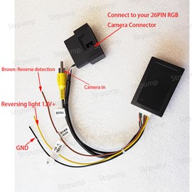 Strpump 26Pin RGB to CVBS (RCA) AV Signal Reverse Camera Adapter Decoder Can Box Compatible for VW Passat CC Tiguan w/Original OEM RGB Rearview Backup Camera
