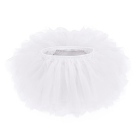 Toddler Baby Girls Soft Tutu Skirt Skort with Diaper Cover for Baby Infant Kids Princess Tutu Skirt 0-4 T White