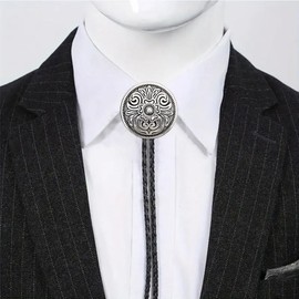 Jeilwiy Silver Bolo Tie for Men Cowboy Tie Native American Retro Western Necktie Cowboy Cowgirl Accessories Bolo Tie