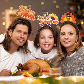 Cute Thanksgiving Turkey Dangle Earrings for Women Girls Lightweight Autumn Turkey Chicken Pumpkin Earring Thanksgiving Jewelry (Cool Turkey)