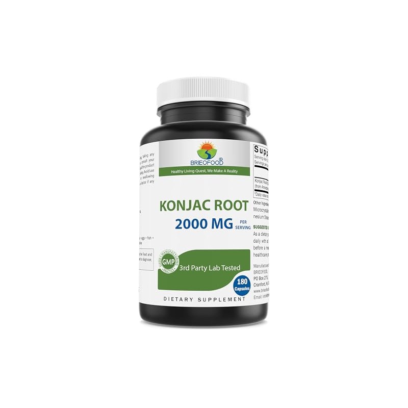 Brieofood Konjac Root Glucomannan 2000 mg per Serving - 180