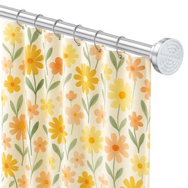 Adjustable Shower Curtain Rod 26–78 Inch – No Drill Spring Tension Rod, Rust-Resistant Stainless Steel, Non-Slip Telescopic shower Rod for Bathroom, Window, Closet, Bedroom (Silver)