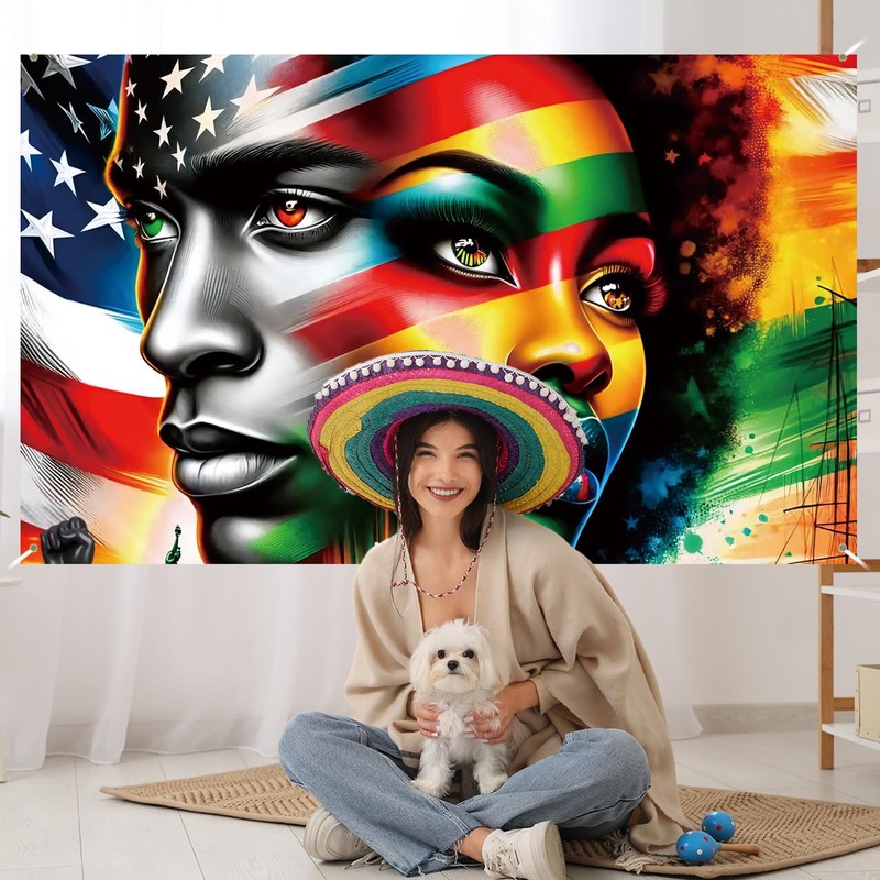 Juneteenth Photo Backdrop Happy Juneteenth Banner Pan African American 19th
