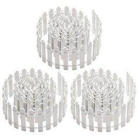 3 PCS 35 Inch Mini Christmas Garden Fence, White Miniature Fairy Garden Fence Mini Wood Picket Ornament Fence for Dollhouse Village Landscape Home Garden Plant, DIY