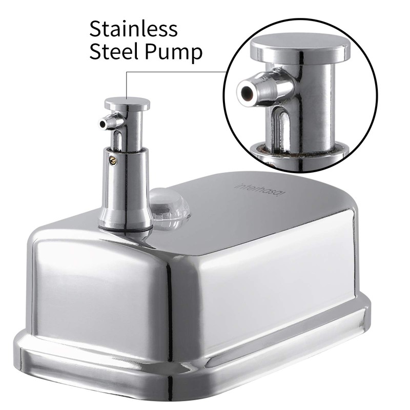 interhasa! Commercial Soap Dispenser Wall Mount 304 Stainless Steel Hand