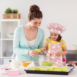 DEABOLAR Kids Aprons for Girls Toddler Aprons with Pockets for Kids Cooking Baking Painting Crafting Art Gardening Adjustable