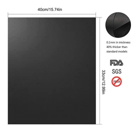 Nivofu BBQ Mats, Set of 5 BBQ Grill Mat Nonstick Reusable Barbecue Baking Mat Teflon BBQ Cooking Mats for Electric Grill Gas Charcoal BBQ, Black 40X33 CM