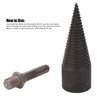Wood Cone Punch Firewood Separation Detachable Round Shank Thread Drill