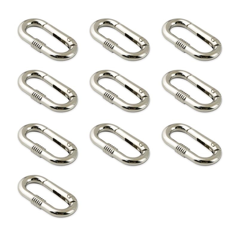 10 Pcs Spring Buckles Carabiner Clips Oval Rings Connector for