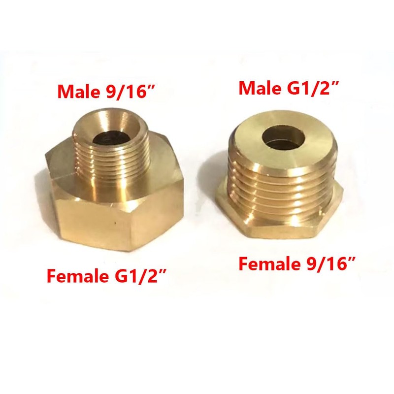 Brass Tap Adapter, Pipe Fitting Converter EU G1/2 Thread to