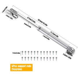 Pack of 4 gas pressure dampers 150N 15 kg, gas spring furniture for flap fitting, kitchen cabinet, cabinet door, high-quality steel shock absorber, gas springs for opening industrial devices