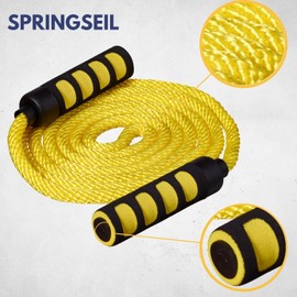 Best Sporting Skipping Rope with Soft Handles, Length 400 cm, Colour Yellow, Swing Rope for Multiple Jumpers, Group Rope for Children and Adults, Ideal for Playful Exercises with Children