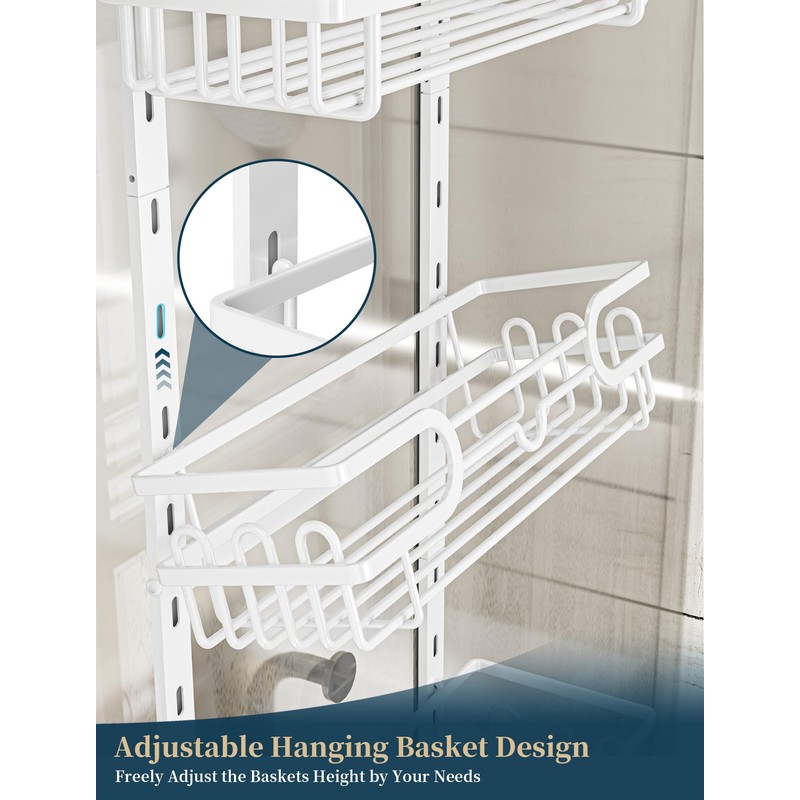 Consumest Over The Door Shower Caddy - 4 Tier Adjustable