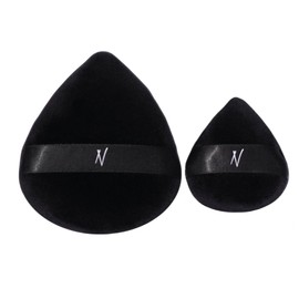 Nanshy Velvet Powder Puff Face Triangle - Duo (Mini & Large) - Pressed Make Up & Loose Setting Powder Cosmetics Sponge