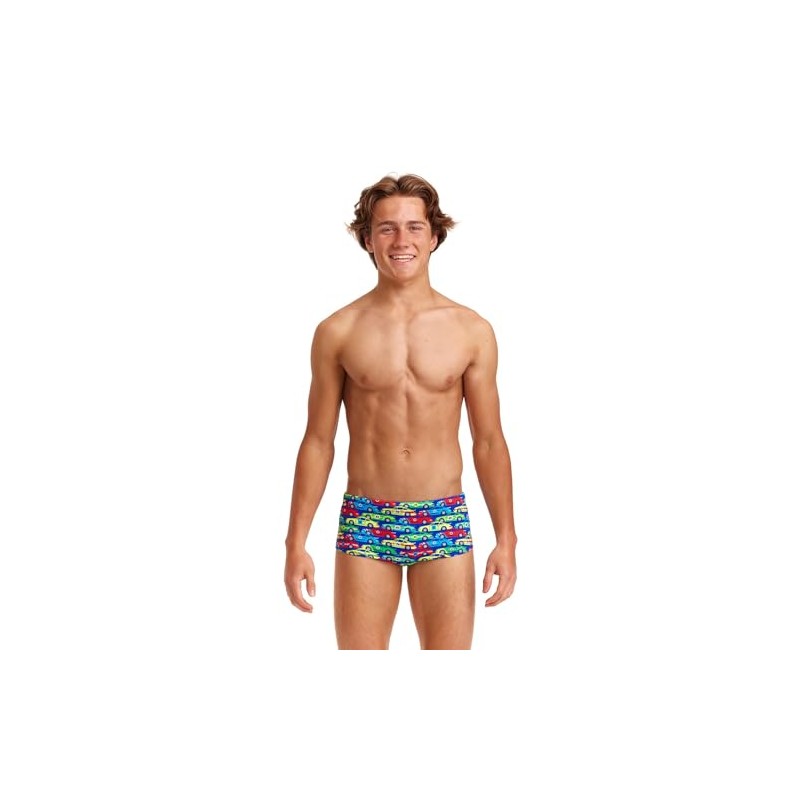 Funky Trunks Boys' Swimming Trunks, Children's Car Stacker Quick-Drying and