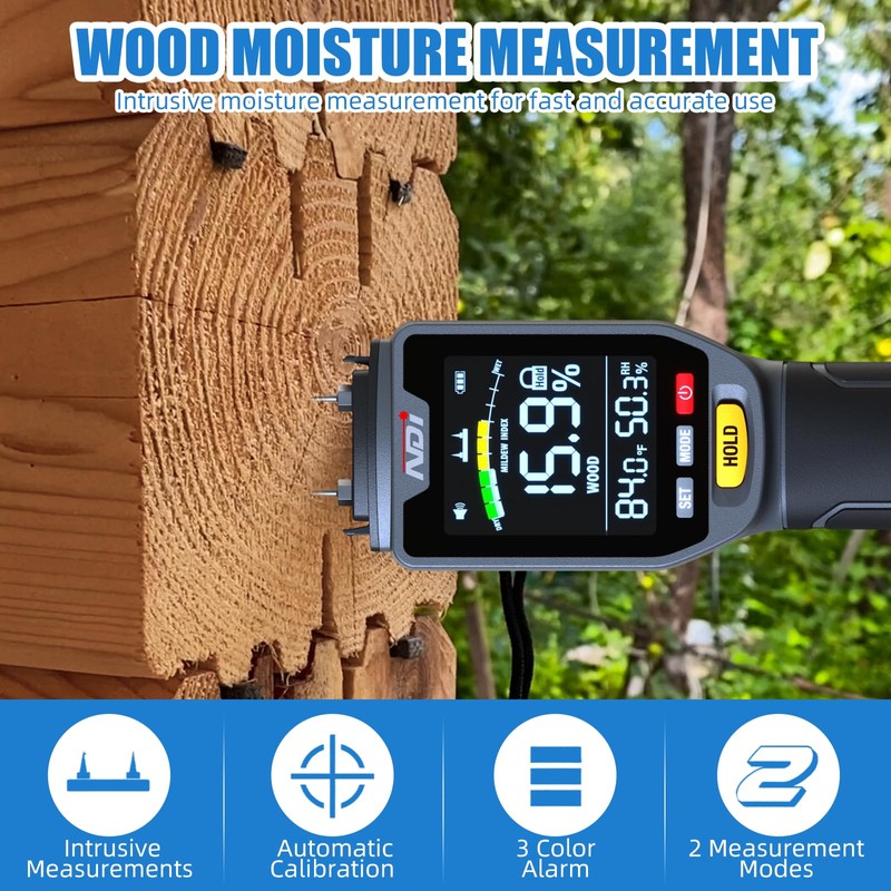 NDI 4 in 1 Pin Moisture Tester, Digital Water Tester,