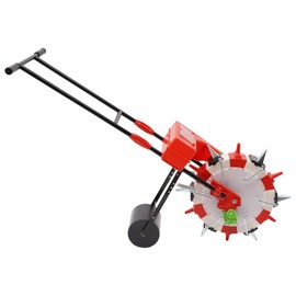 CRYBY Hand-Push Seeder, Walk-Behind Row Corn Planter Seeder Manual Roller Seeder Machine with 6 Nozzles, Garden Seeder Roller Seeding and Fertilizer Applicator for Soy Peanut Corn Cotton Soybean