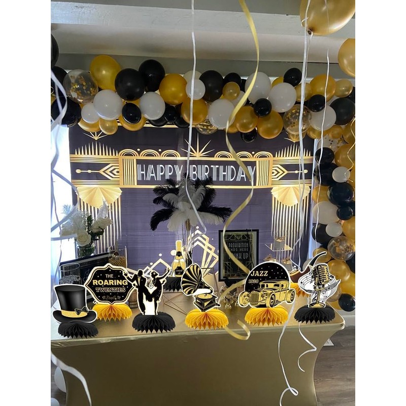 INRUI 9 Pieces Roaring 20s Party Honeycomb Centrepieces
