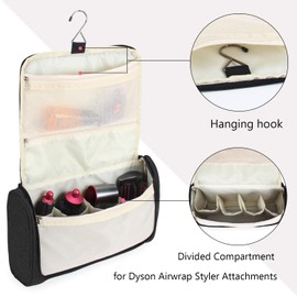 Teamoy Travel Storage Bag Compatible with Dyson Airwrap Styler, Portable Travel Organiser for Airwrap Styler and Attachments, Black