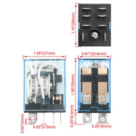 Heschen General Purpose Power Relay, LY2NJ, 24VDC Coil, 10A 24VDC/220VAC, DPDT, LED Indicator
