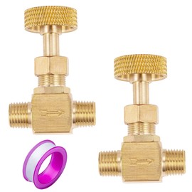 Breezliy 2 Piece Heavy Duty Brass Instrument Replacement Control Needle Valve 1/4" Npt Male X 1/4" Npt Male Connection