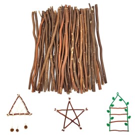 ZAHD Pack of 50 Wooden Sticks, Craft Wood Crafts, Wooden Sticks for Crafts, Wooden Sticks, Art Craft, DIY Photo Props, Wood Log Sticks Branch Natural, Wooden Stick Wooden Sticks Crafts, Natural Round