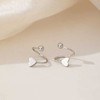 Double Heart Stud Silver Earrings for Women Small Hoop Earrings