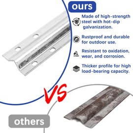 24 Ft V-Track Galvanized Inverted V Track with Hammer Drive in Anchors for Sliding Rolling Chain Rack Driveway Gate, Heavy Duty Sliding Driveway Gate Track (24)
