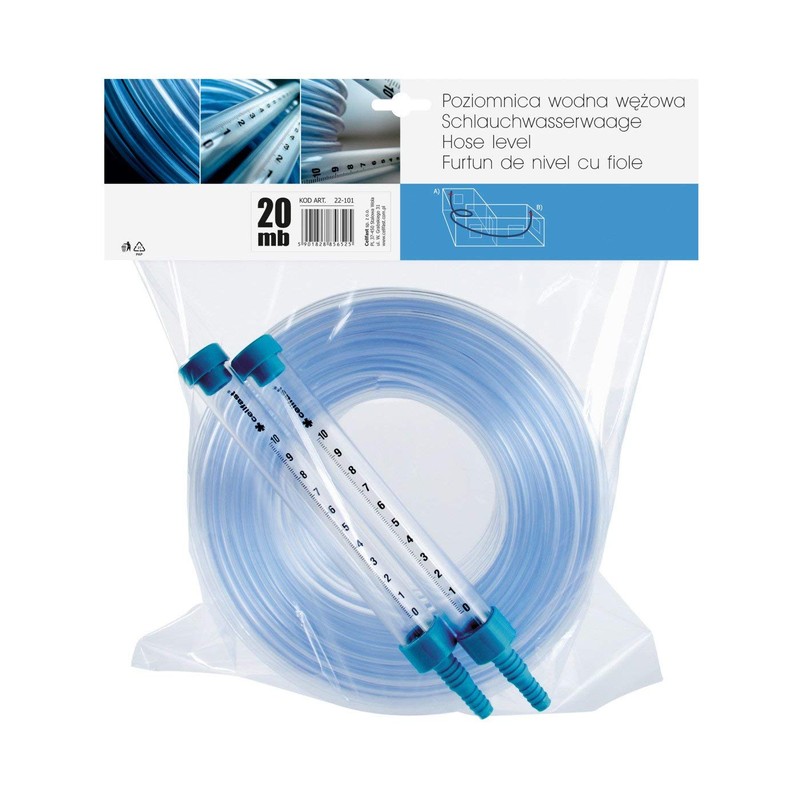 Cellfast Hose Level Gauge with Millimetre Scale, 20m, Facilitates Levelling