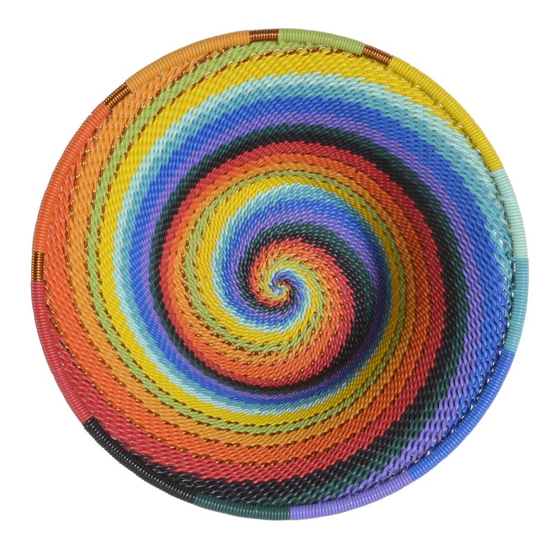 Fair Trade Zulu Telephone Wire Small Cone Basket, African Spirit