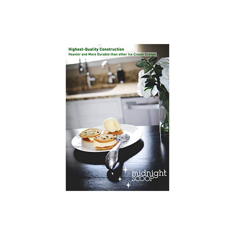 Cuchara para helado de acero inoxidable de Midnight Scoop, cuchara