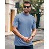 Wihion Men Turtleneck Mock Neck T Shirts Short Sleeve Ribbed