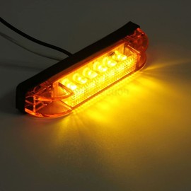 HEHEMM Car Truck 6 LED Utility LED Side Marker Clearance Light LampTruck Trailer Lorry Stop Tail Light Side Light (Yellow)