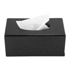 Tissue Box Rectangular Paper Holder Organiser Made of Natural Wood for Face Tissue Box for Bathroom Dressing Table Home Office Black