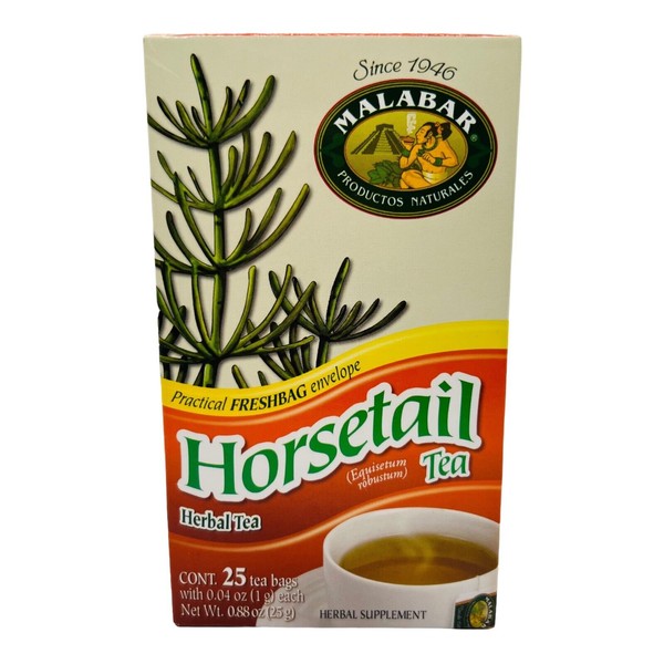 Horsetail Herbal Tea (Equisetum Robustum) Malabar 25 Sealed Bags Caffeine Free
