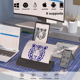 Tattoo Stencil Printer Wireless (Upgraded 2024), Tattoo Machine Bluetooth With 10pcs Transfer Paper，Portable Tattooing Transfer Printer Kit For Tattoo Artists & Beginners, Compatible Tablet Windows PC