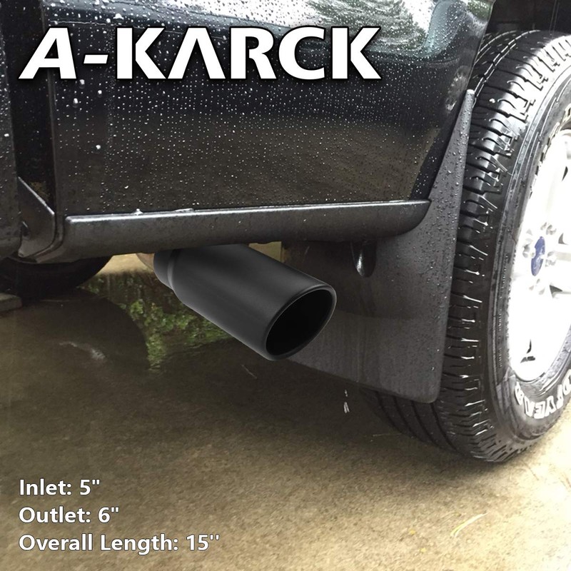 Exhaust Tip 5" Inlet, A-KARCK Exhaust Tailpipe Tip 5" Inlet
